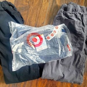 Boys tie waist Straight Pants Bundle Lot Cat Jack Pull On Adaptive Woven uniform